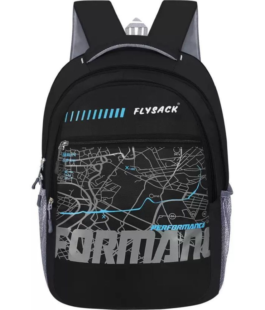    			FLYSACK Black PU Backpack ( 30 Ltrs )