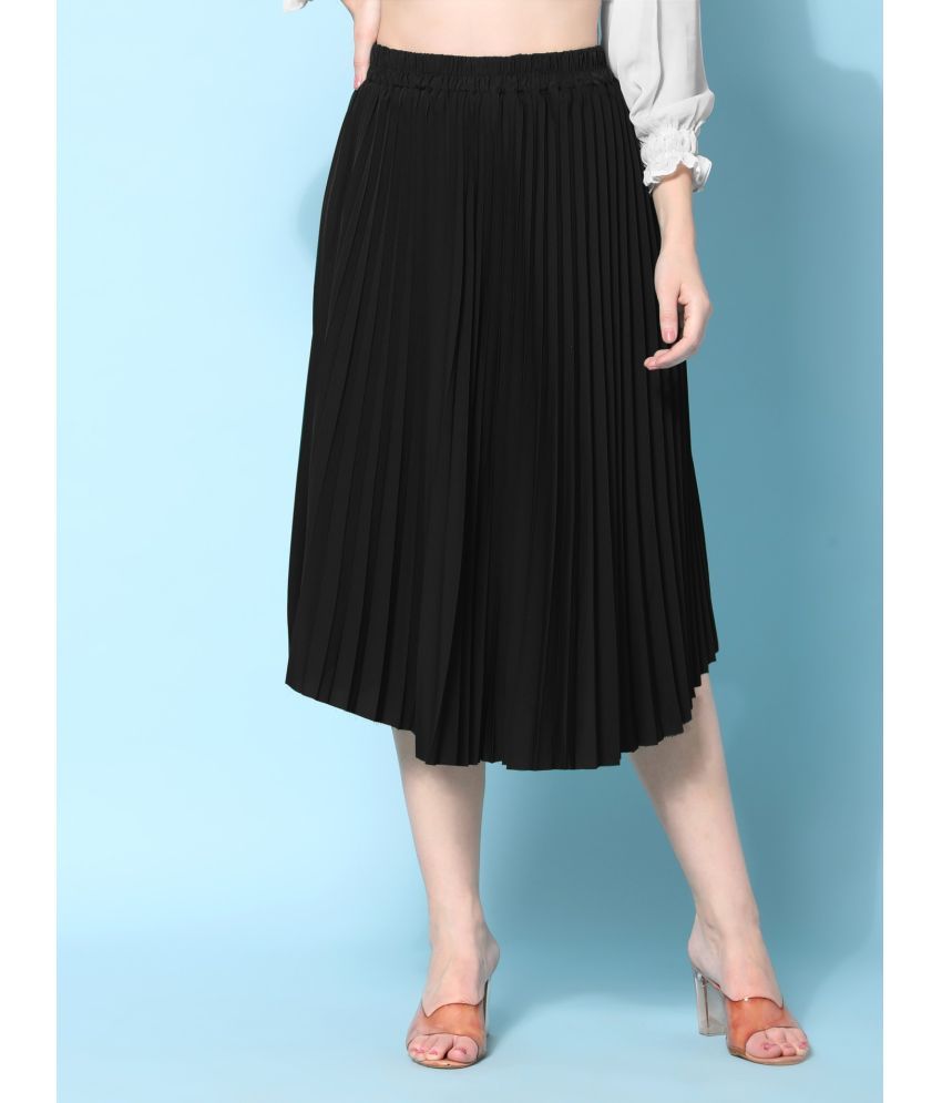     			Femvy Black Polyester Women's Flared Skirt ( Pack of 1 )