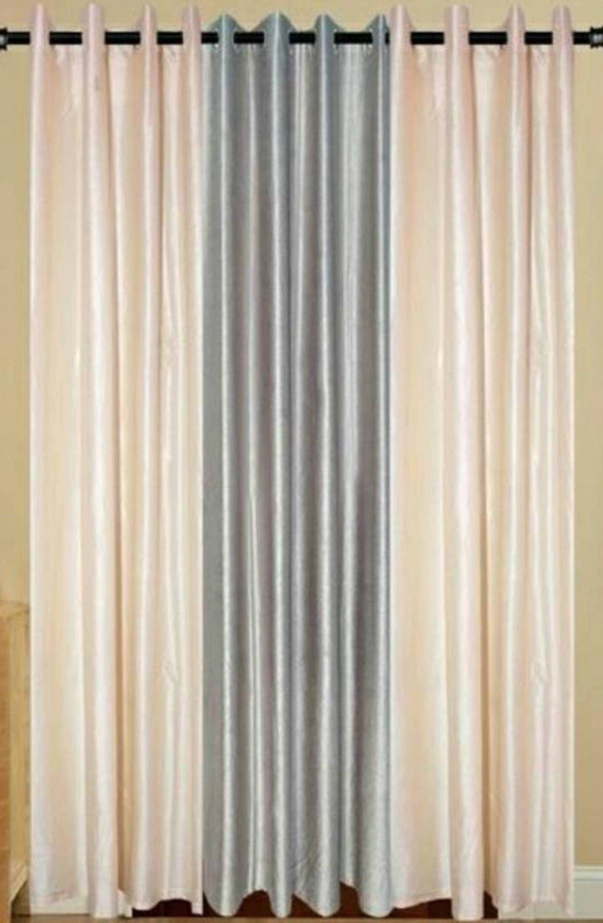     			HOMETALES Solid Semi-Transparent Eyelet Curtain 5 ft ( Pack of 3 ) - Multicolor