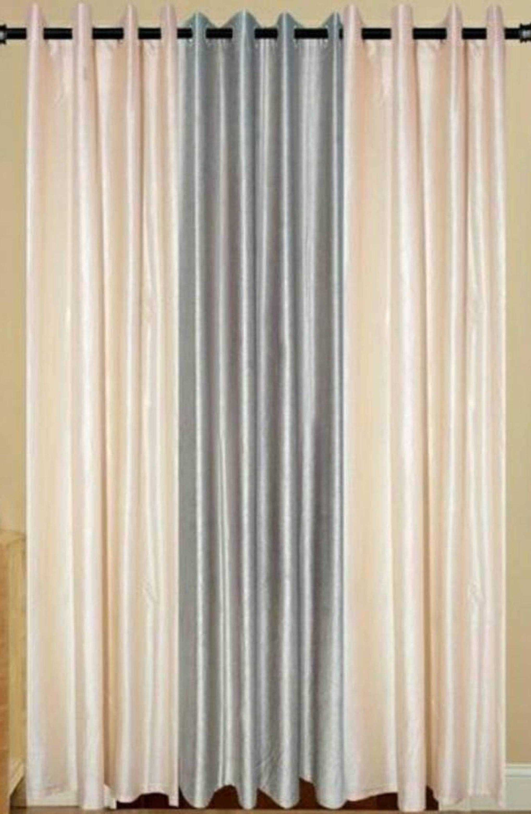     			BELLA TRUE Solid SemiTransparent Eyelet Curtain 5 ft ( Pack of 3 )  Multicolor