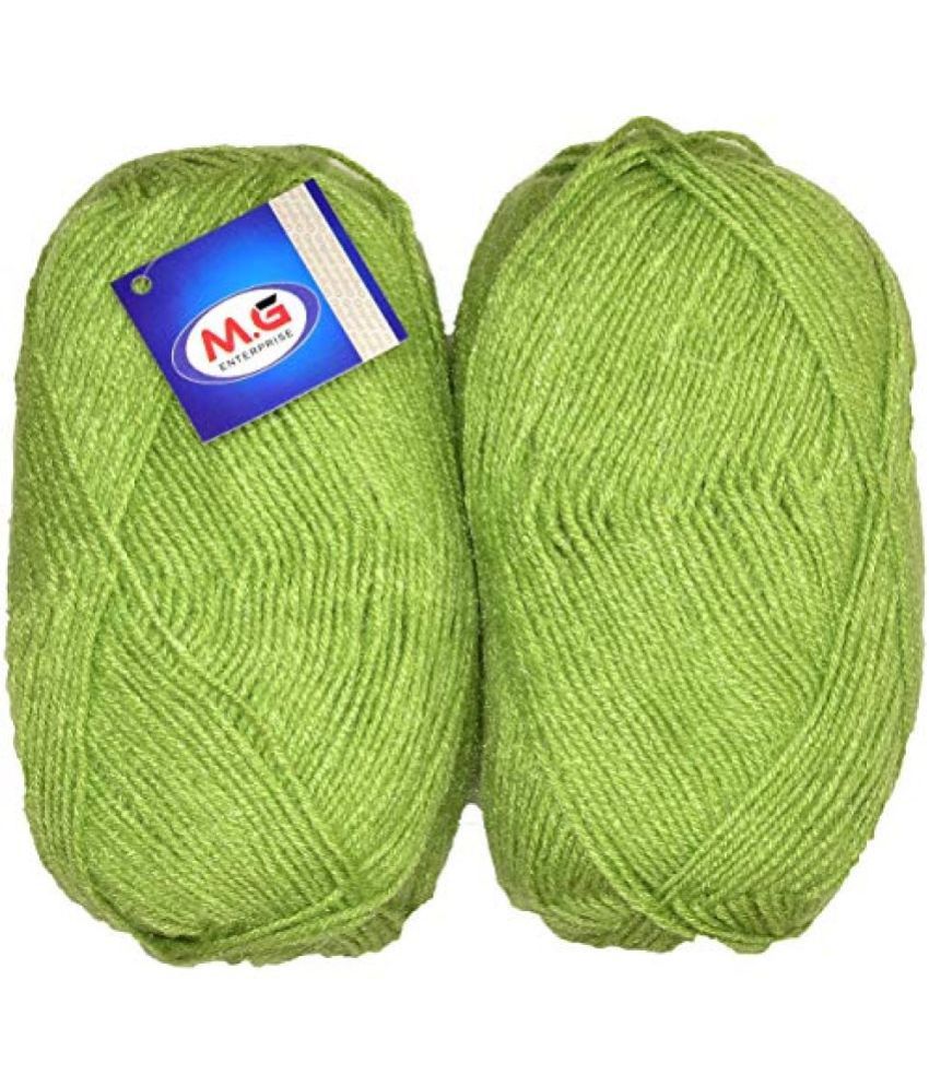     			M.G ENTERPRISE Zaima Apple Green (300 gm) Wool Ball Hand Knitting Wool/Art Craft Soft Fingering Crochet Hook Yarn, Needle Knitting Yarn Thread Dyed