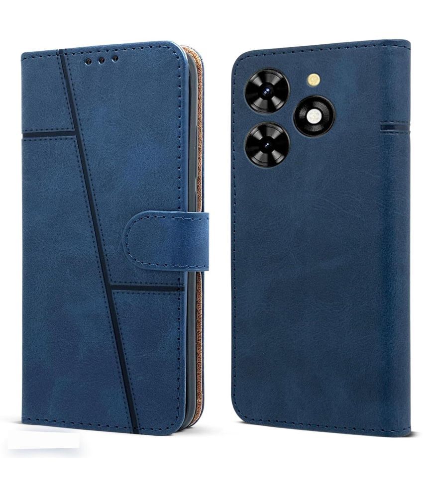     			NBOX Blue Flip Cover Artificial Leather Compatible For Tecno Spark 20 ( Pack of 1 )