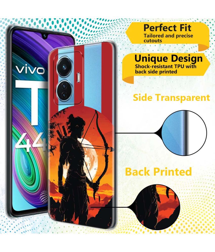     			NBOX Multicolor Printed Back Cover Silicon Compatible For Vivo T1 44W ( Pack of 1 )