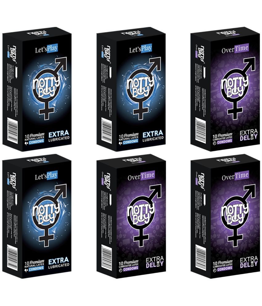     			NottyBoy Long Lasting and Extra Lubricated Condoms For Men - 60 Units