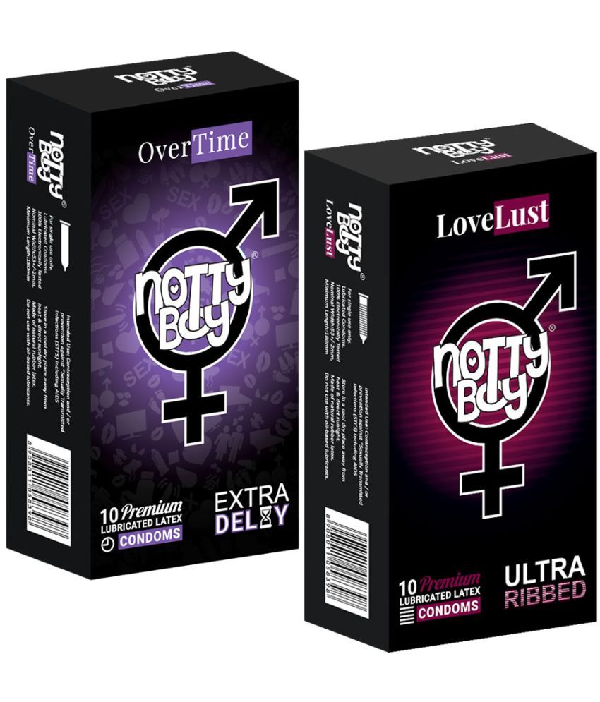     			NottyBoy Ultra Ribbed and Extra Delay Condoms - 20 Units