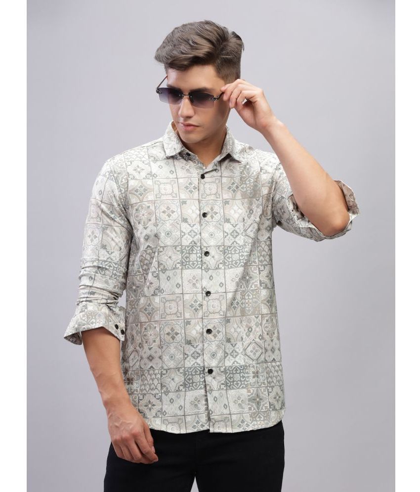     			Paul Street Polyester Slim Fit Printed Full Sleeves Men's Casual Shirt - Beige ( Pack of 1 )