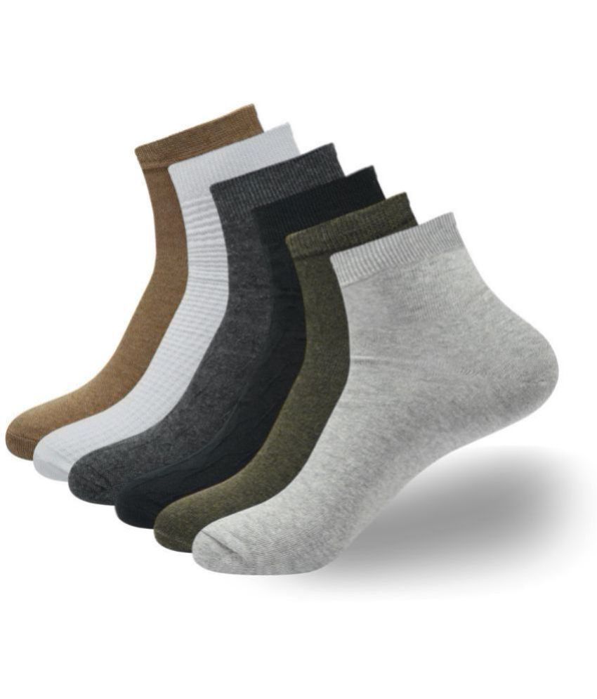    			UrbanMark Cotton Blend Men's Self Design Multicolor Low Cut Socks ( Pack of 6 )