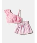 Nauti Nati Pack of 1 Baby Girls Polyester Blend Top & Skirt ( Pink )