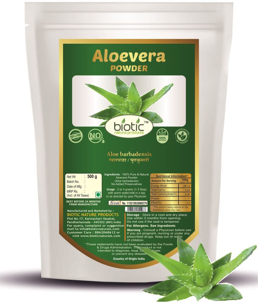     			Biotic Natural Aloevera Powder - Aloe Vera Powder for Face, Hair, Skin 500 gm