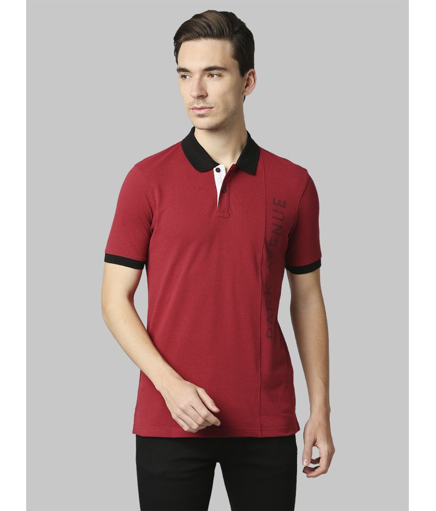     			Park Avenue Cotton Blend Slim Fit Printed Half Sleeves Men's Polo T Shirt - Red ( Pack of 1 )