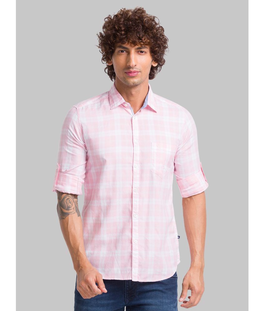     			Parx Cotton Blend Slim Fit Checks Full Sleeves Men's Casual Shirt - Red ( Pack of 1 )