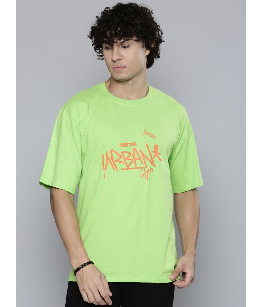     			Smartees Cotton Blend Regular Fit Printed Half Sleeves Men's T-Shirt - Green ( Pack of 1 )