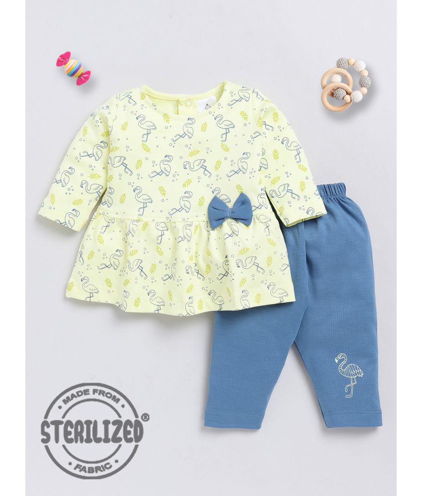     			TINYO Yellow Cotton Baby Girl T-Shirt & Pyjama Set ( Pack of 1 )