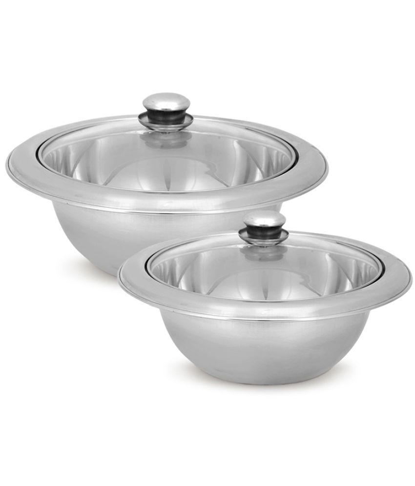     			HOMETALES Stainless Steel No Coating Pot ( Pack of 2 )