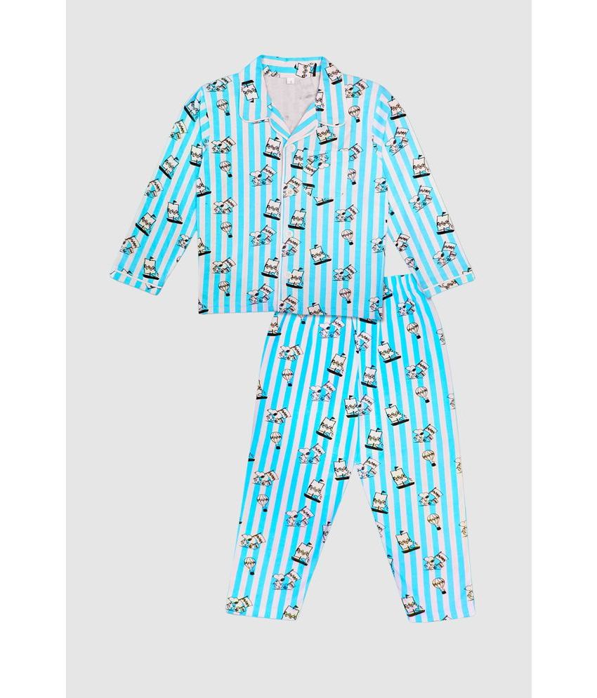     			Mom's Love - Blue Cotton Girls Shirt & Pyjama Set ( Pack of 1 )