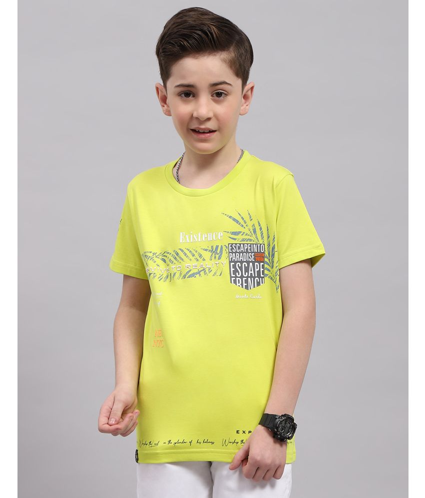     			Monte Carlo Lime Green Cotton Boy's T-Shirt ( Pack of 1 )
