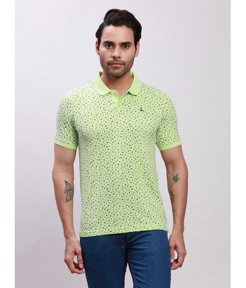    			Parx Cotton Regular Fit Printed Half Sleeves Men's T-Shirt - Green ( Pack of 1 )