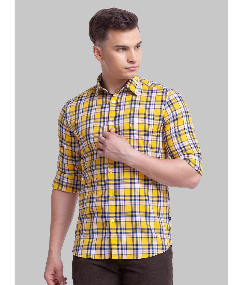     			Parx Cotton Slim Fit Full Sleeves Men's Casual Shirt - Yellow ( Pack of 1 )
