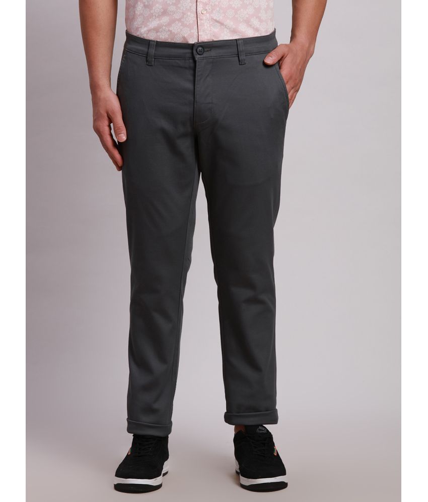     			Parx Tapered Pleated Men's Chinos - Grey Melange ( Pack of 1 )