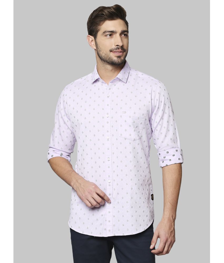     			Raymond 100% Cotton Regular Fit Self Design Full Sleeves Men's Casual Shirt - Purple ( Pack of 1 )
