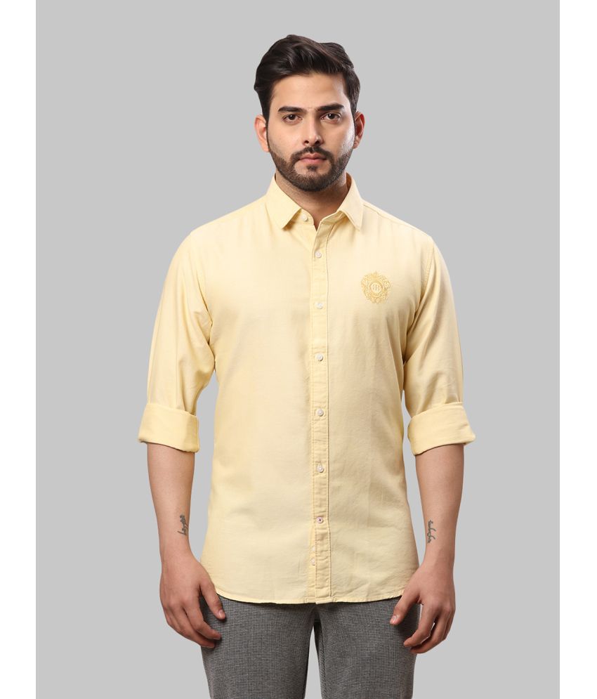     			Raymond 100% Cotton Slim Fit Self Design Full Sleeves Men's Casual Shirt - Yellow ( Pack of 1 )