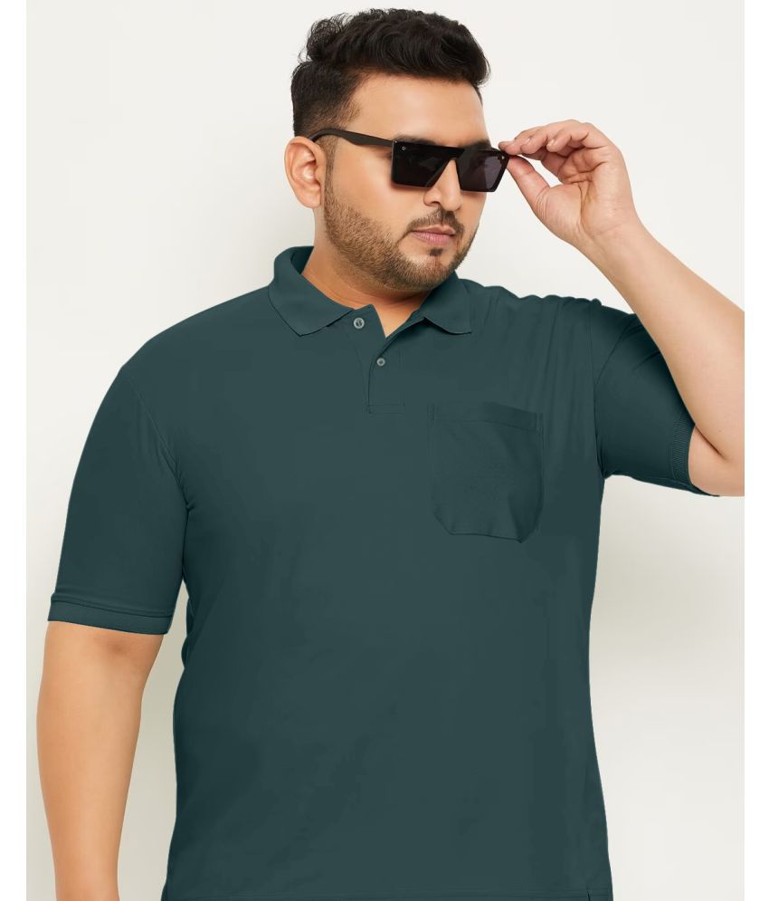     			YHA Cotton Blend Regular Fit Solid Half Sleeves Men's Polo T Shirt - Dark Green ( Pack of 1 )