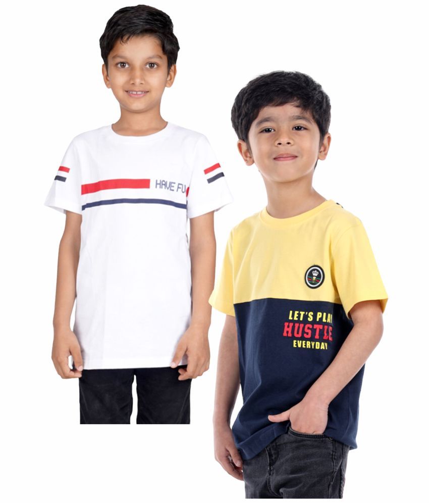     			3PIN Multicolor Cotton Boy's T-Shirt ( Pack of 2 )