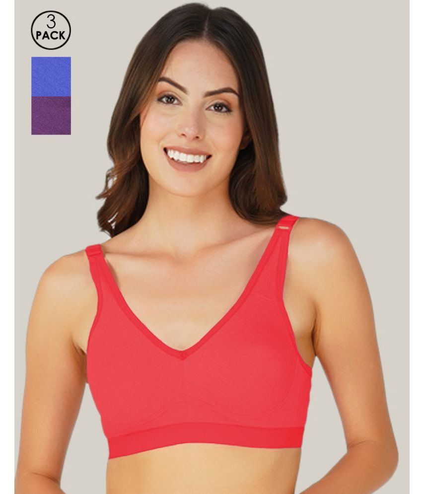     			Arc de Shapes Multicolor Cotton Blend Non Padded Women's T-Shirt Bra ( Pack of 3 )