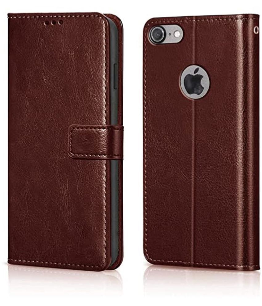    			ClickAway Brown Flip Cover Leather Compatible For Apple iPhone 7S Plus ( Pack of 1 )