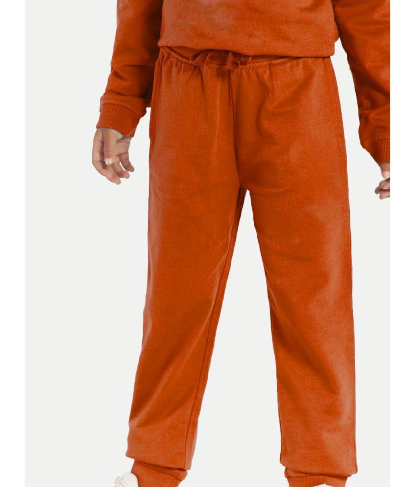     			Girls Streak Orange Solid Jogger