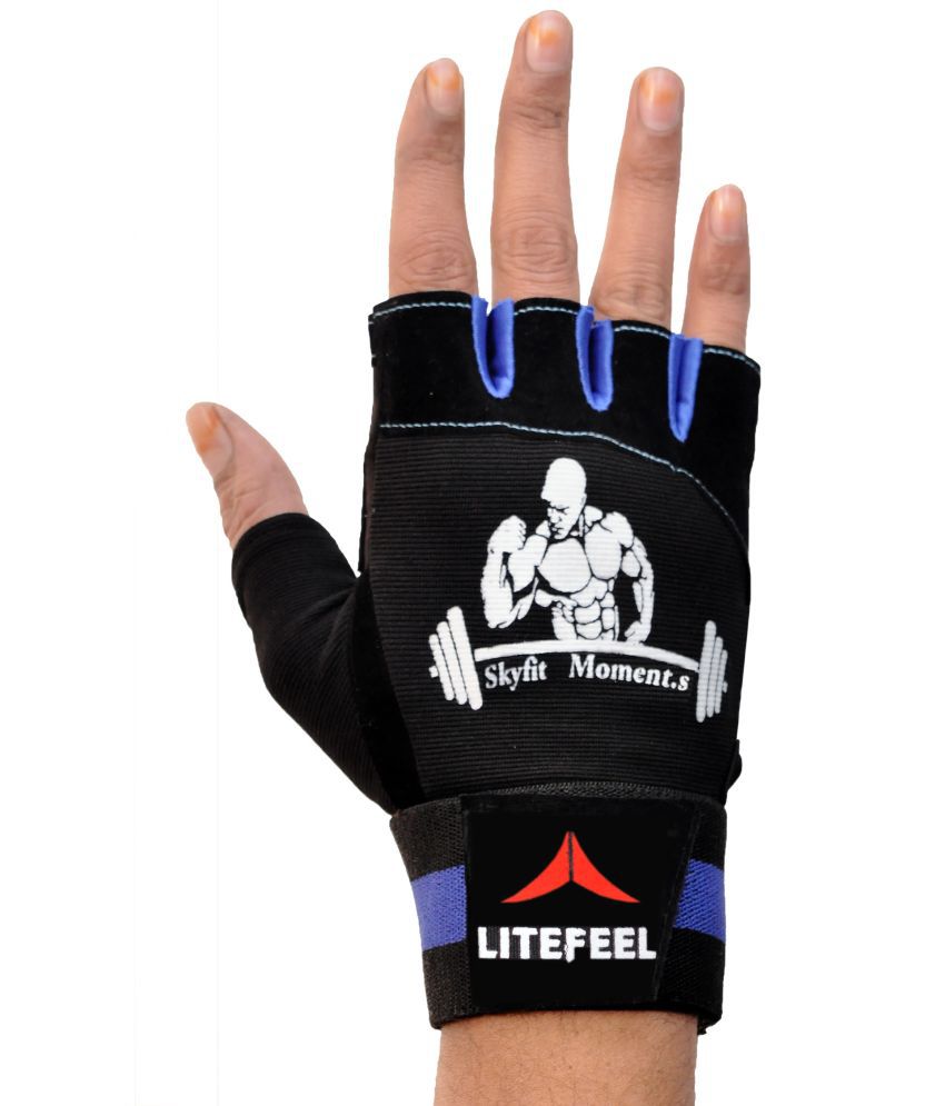     			LITEFEEL BODY BUILDER PRINT Unisex Polyester Gym Gloves For Advanced Fitness Training and Workout With Half-Finger Length