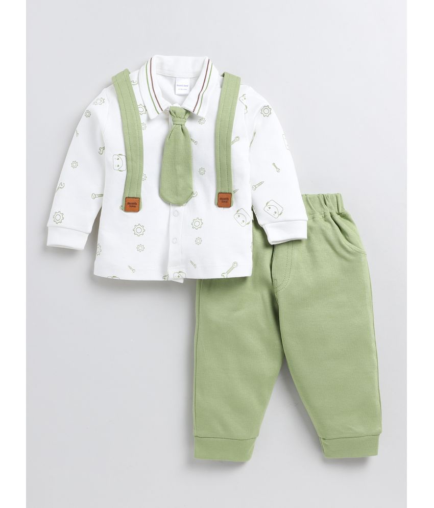     			Mom's Love Green Cotton Baby Boy Sweatshirt & Jogger Set ( Pack of 1 )