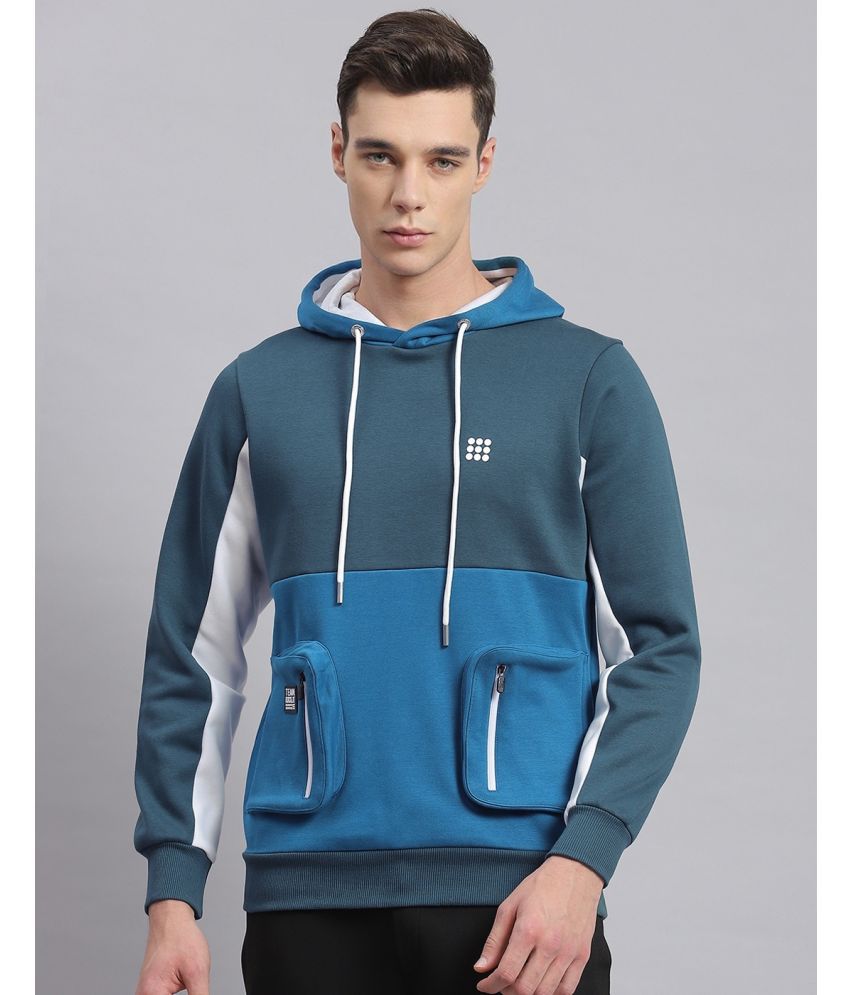     			Rock.it Polyester Blend Hooded Men's Sweatshirt - Turquoise ( Pack of 1 )