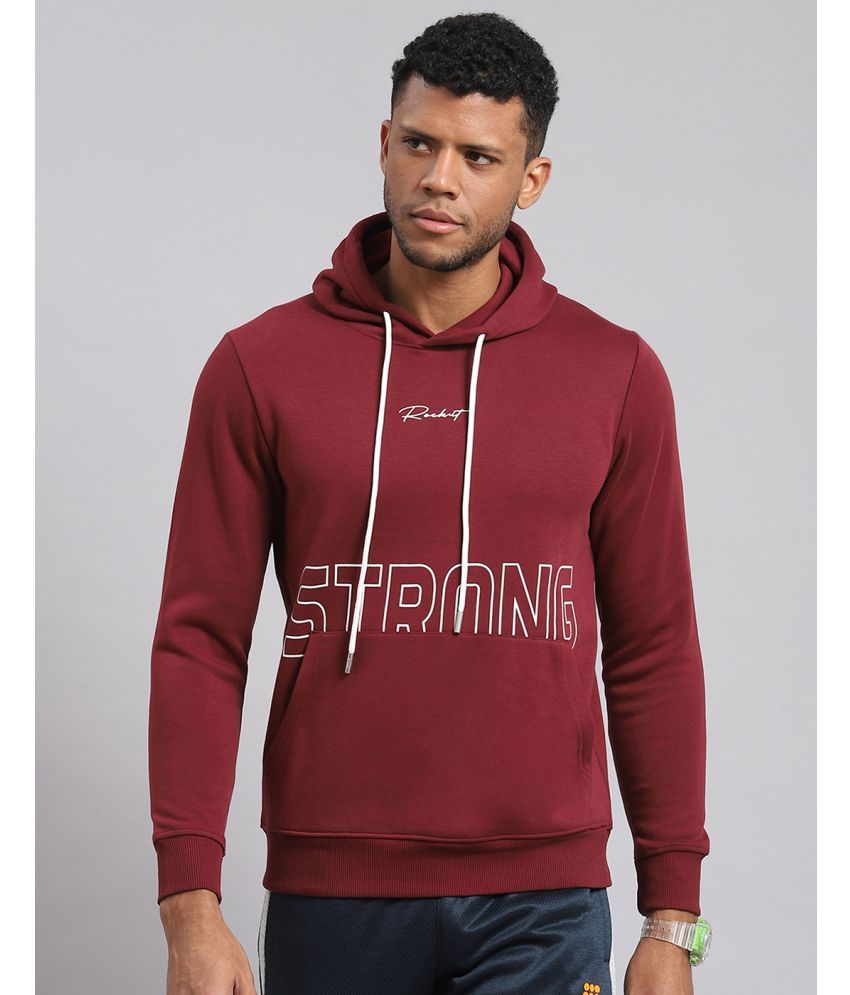     			Rock.it Polyester Blend Hooded Men's Sweatshirt - Wine ( Pack of 1 )