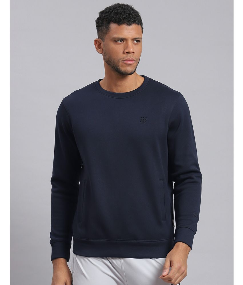     			Rock.it Polyester Blend Round Neck Men's Sweatshirt - Navy Blue ( Pack of 1 )