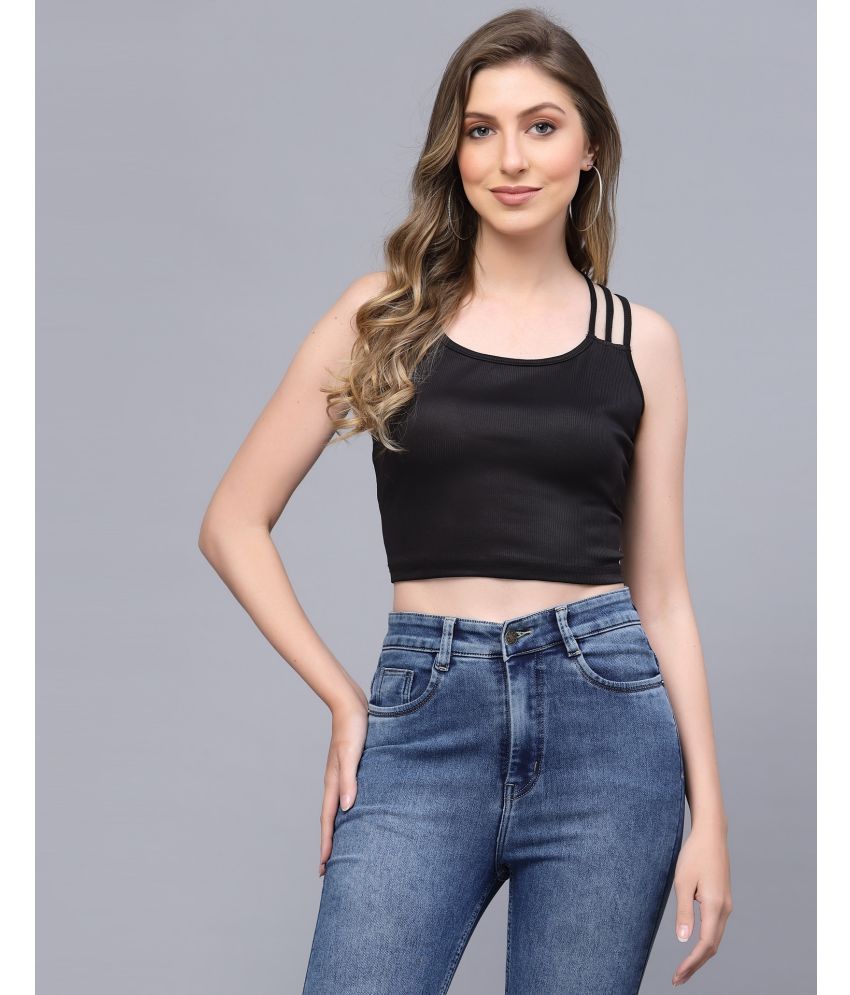     			Selvia Black Polyester Women's Crop Top ( Pack of 1 )