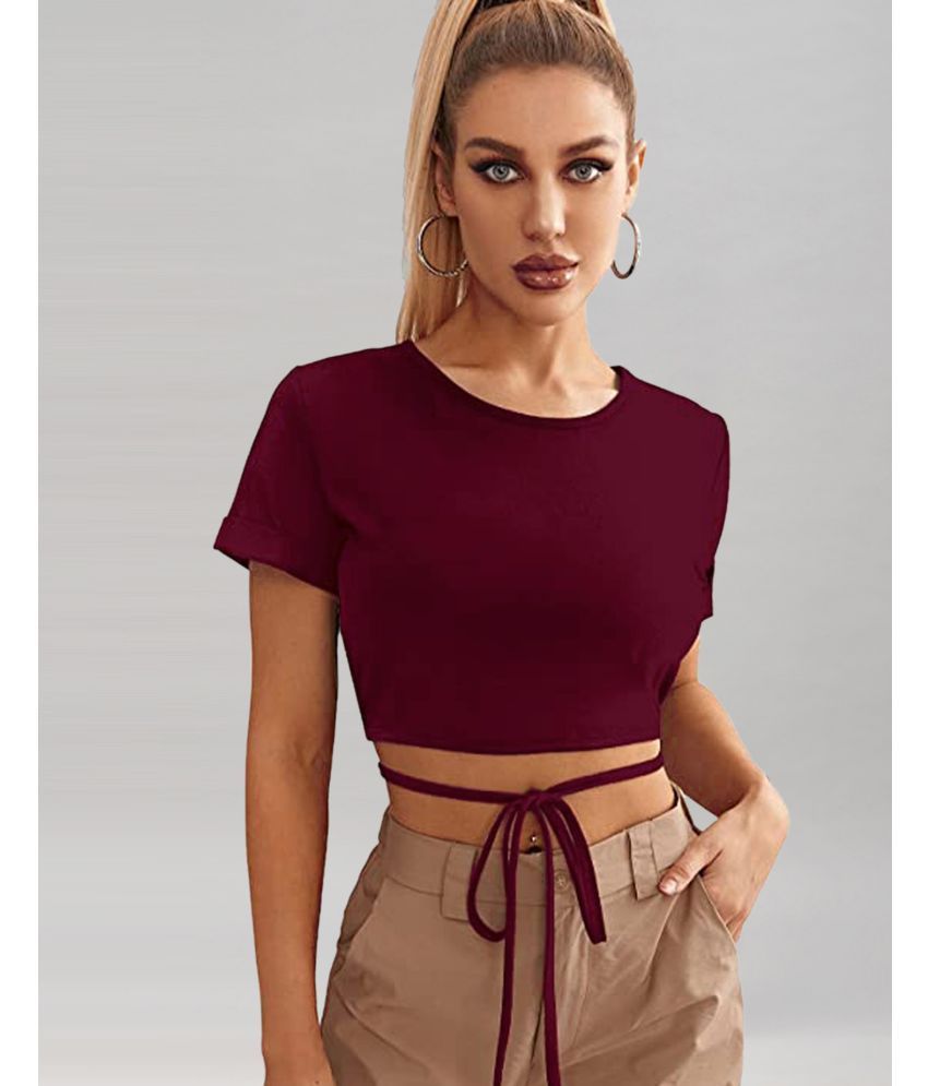     			Selvia Maroon Polyester Women's Crop Top ( Pack of 1 )