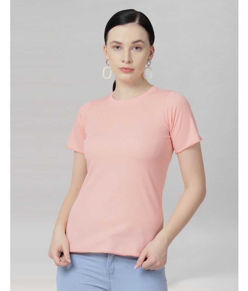     			Selvia Peach Polyester Women's Regular Top ( Pack of 1 )