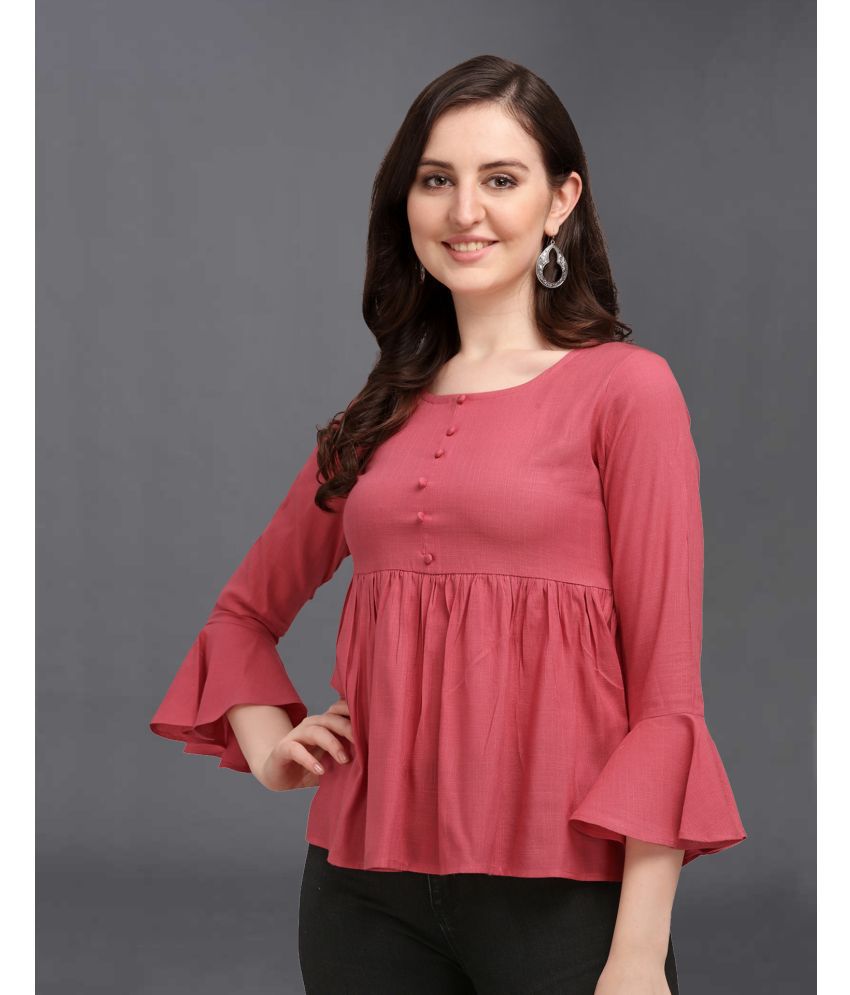     			Selvia Pink Cotton Blend Women's A-Line Top ( Pack of 1 )