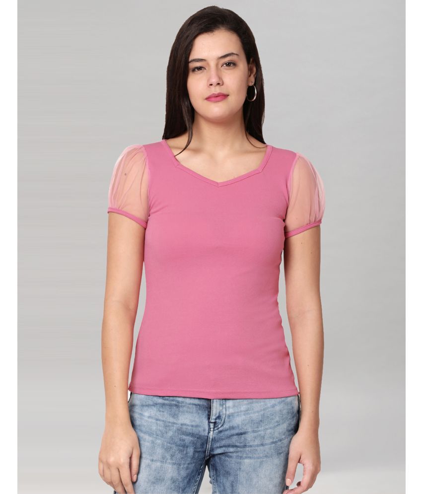     			Selvia Pink Polyester Women's Regular Top ( Pack of 1 )