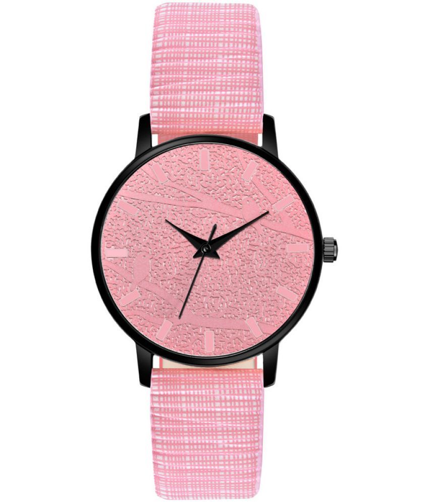     			Loretta Pink Leather Analog Womens Watch