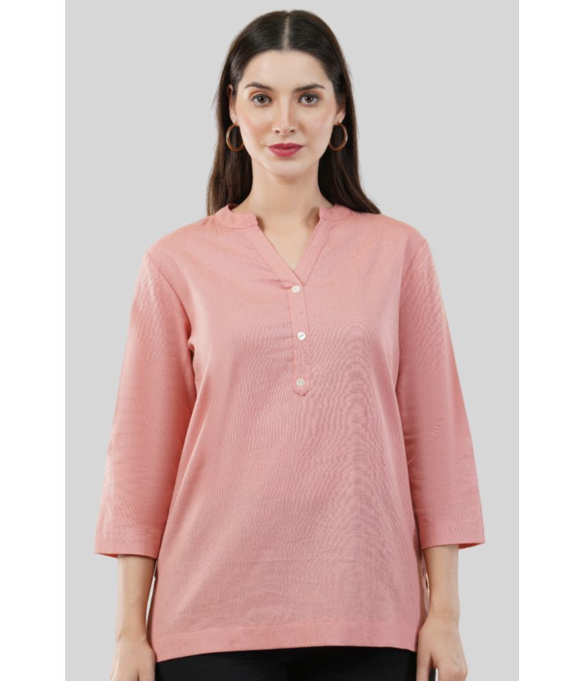     			PPTHEFASHIONHUB Rayon Solid Straight Women's Kurti - Peach ( Pack of 1 )