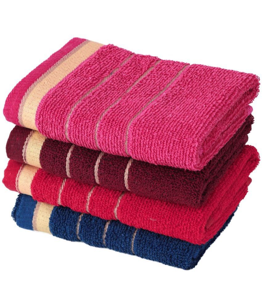     			Satisfyn Terry Striped Hand Towel 351-400 ( Pack of 4 ) - Multicolor