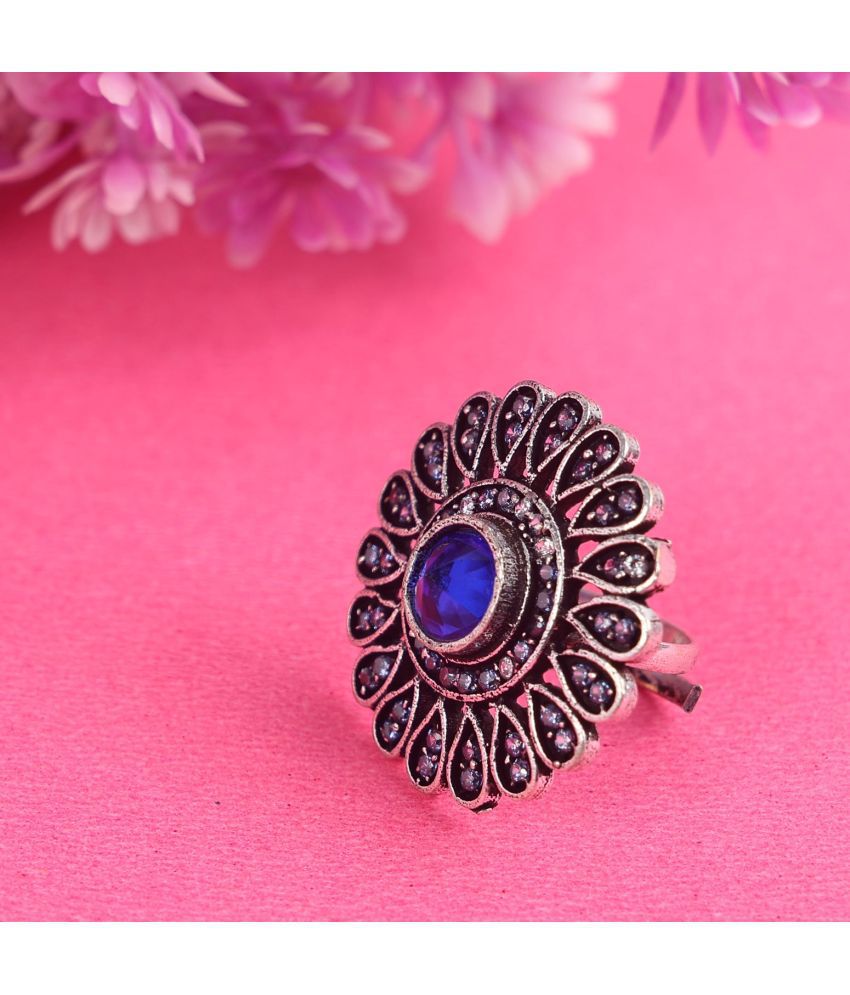     			Sunhari Jewels Blue Rings ( Pack of 1 )
