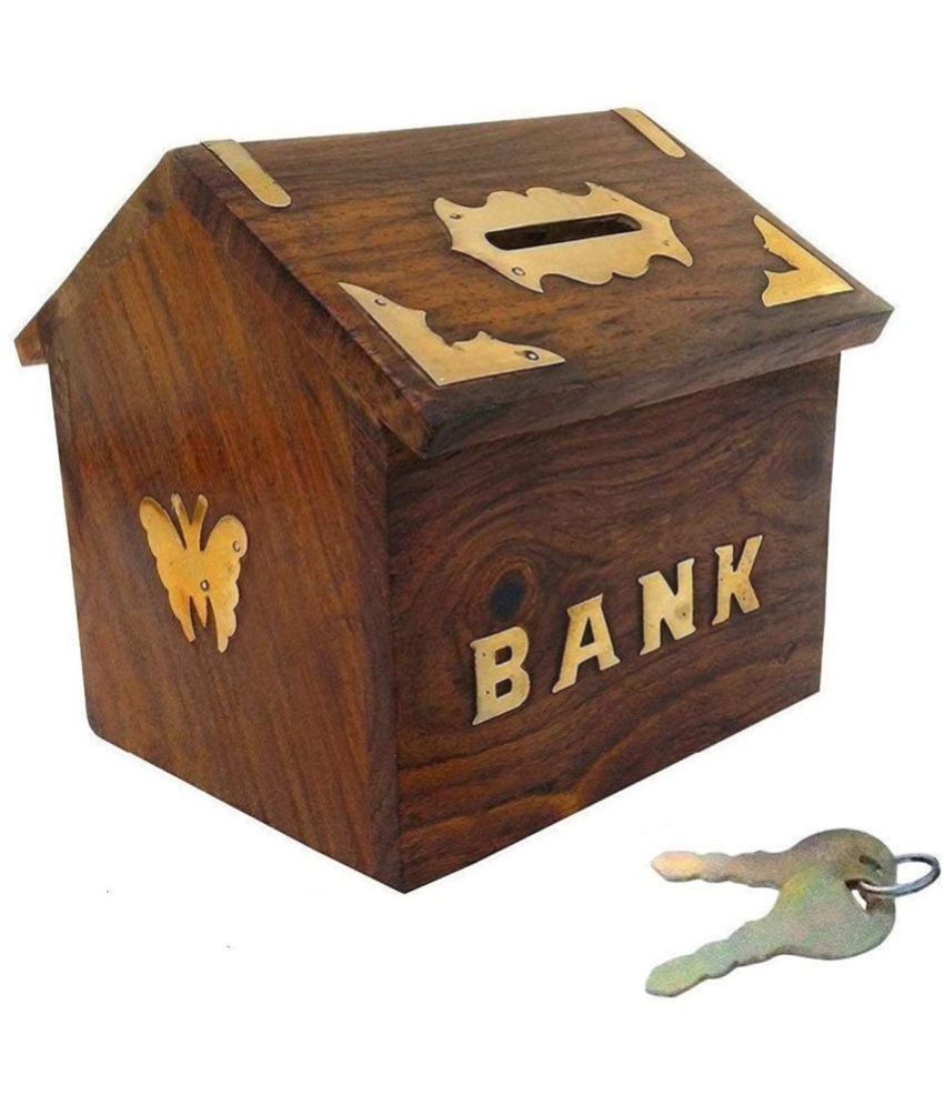     			TFS Wood Brown Piggy Bank ( Pack of 1 )