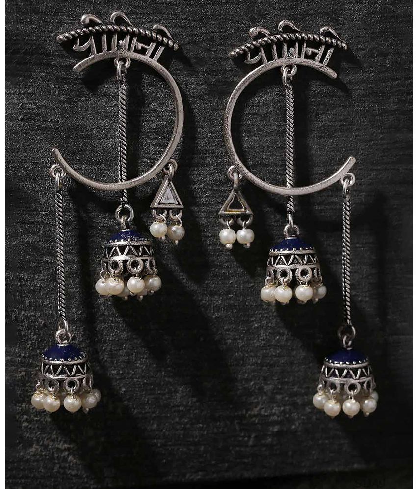     			Voylla Silver Danglers Earrings ( Pack of 1 )