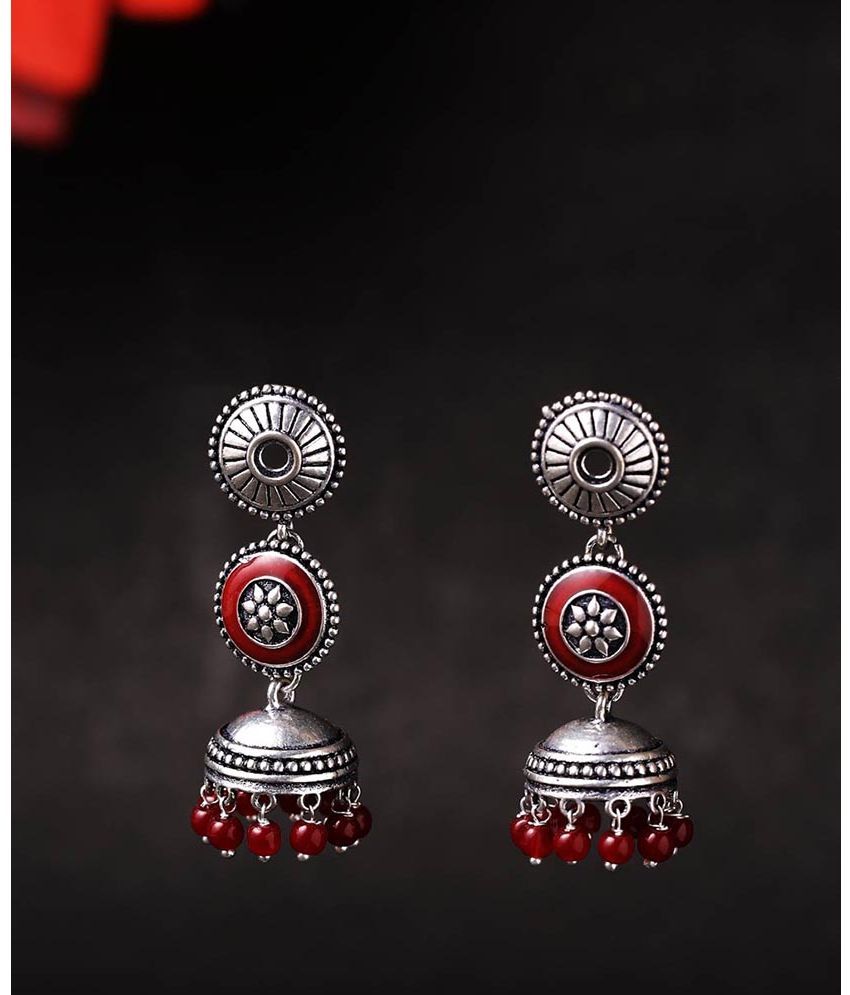     			Voylla Silver Jhumki Earrings ( Pack of 1 )