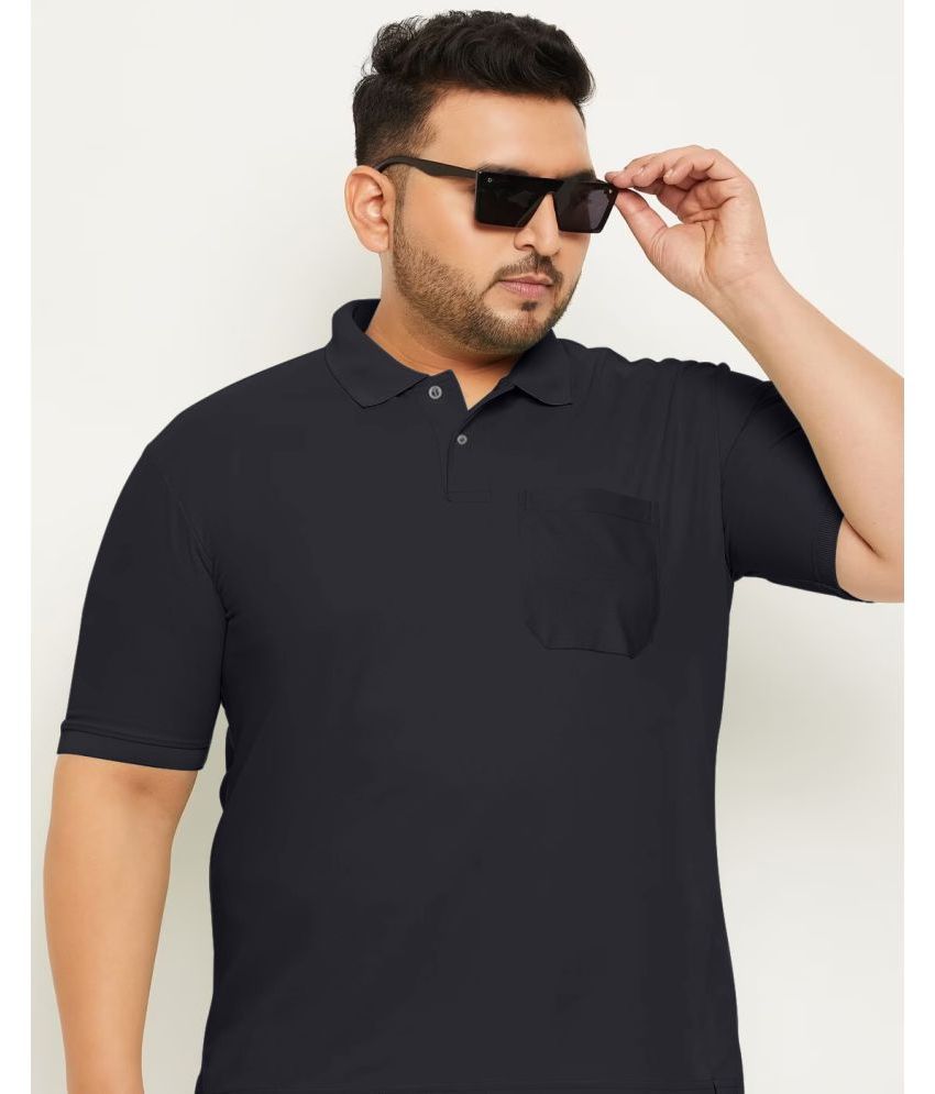     			YHA Cotton Blend Regular Fit Solid Half Sleeves Men's Polo T Shirt - Black ( Pack of 1 )