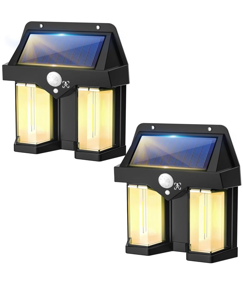     			18-ENTERPRISE Outdoor Solar Wall Lamp Dual Core Wireless Dusk to Dawn Motion Sensor Sconce Light IP65 Waterproof for Exterior Front Porch Patio Fence Garage Decorative (Pack of 2).