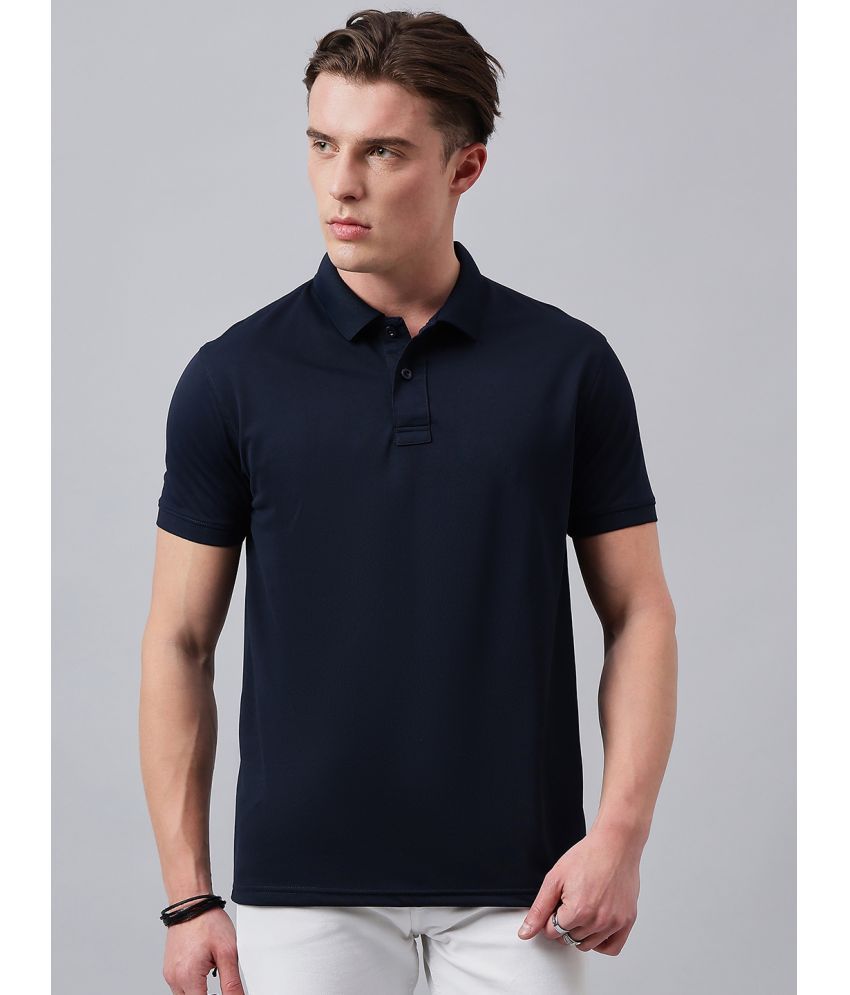     			98 Degree North Polyester Regular Fit Solid Half Sleeves Men's Polo T Shirt - Navy ( Pack of 1 )